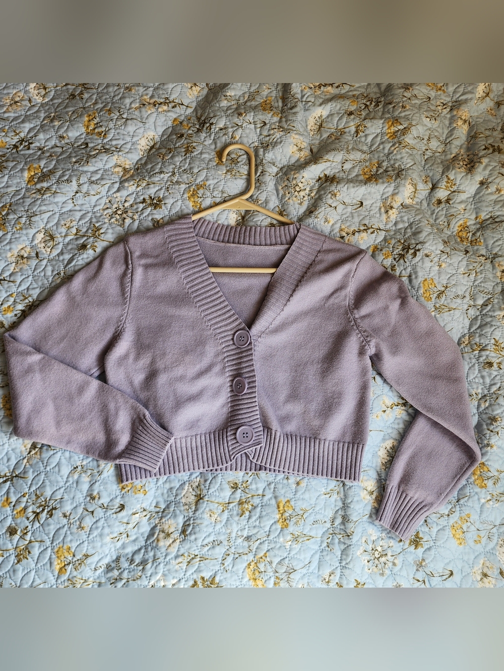 Lilac Light Purple cropped cardigan button Front Shrug for dresses cropped tops
